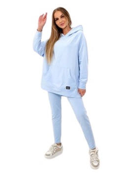 DRES LEGGINSY I BLUZA Z KAPTUREM OVERSIZE niebiesk