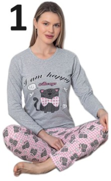 ПИЖАМА ЖЕНСКАЯ, хлопок, РАЗНЫЕ УЗОРЫ - XXL