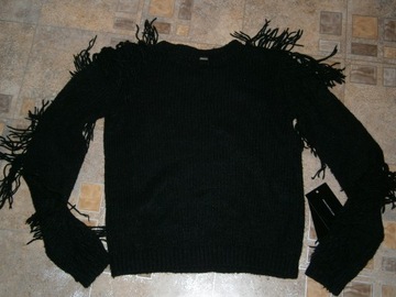 MOHITO COLLECTION CZARNY SWETER Z FREDZLAM ROZ M