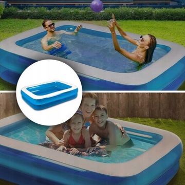 BASEN OGRODOWY DMUCHANY DUŻY RODZINNY PROSTOKĄTNY OGRÓD TARAS 262 X 175CM