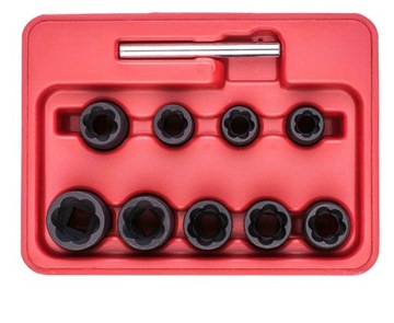 ZESTAW 10 NASADEK 10,11,12,13,14,15,16,17,19 mm do omkniętych śrub MAGNUS