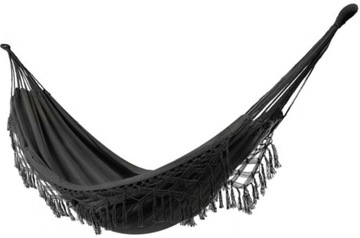 HAMAK BRAZYLIJSKI OGRODOWY DWUOSOBOWY 220x150 BOHO CZARNY