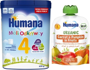 HUMANA 4 MLEKO NASTĘPNE PO 24 MIESIĄCU 650G + MUS DYNIA