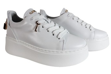 Sneakersy Carinii B9580 R.38 Skóra Białe Lico