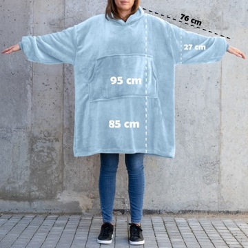 Bluzair Bluza Koc Hoodie Oversize Polska Błękitny