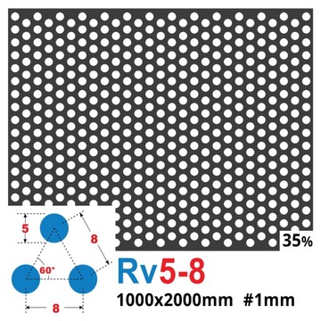 ЛИСТ ПЕРФОРИРОВАННЫЙ 1000 x 2000 1 мм 5 - 8 КОЛЕСА