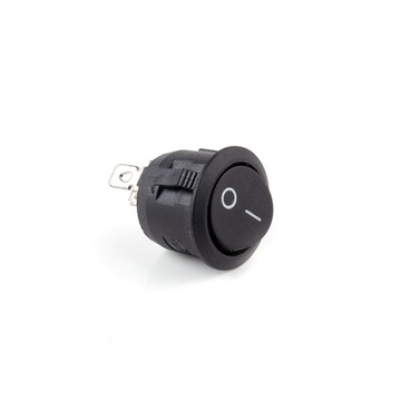 Przełącznik kołyskowy 2pin okrągły 250V 6A czarny