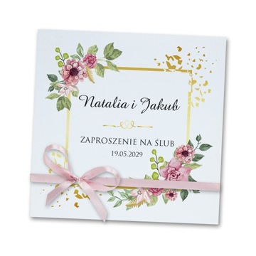 SZYBKO! Zaproszenia na ślub ślubne boho + koperta