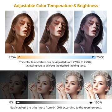 Mini bi Colour Video Light 100W Photography Light 2700K-7500K tomshoo TE
