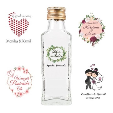 10x BUTELKA MOSKWA na NALEWKI WESELE 100ml NADRUK