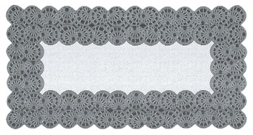OBRUS BIEŻNIK ŻAKARD BIAŁY/SZARY 24998 60x120CM