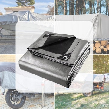 Брезент 3х4 ТОЛСТЫЙ Серебристый и Черный 260г Морозостойкий Водонепроницаемый УФ+++