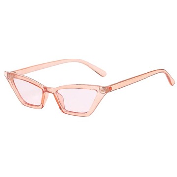 Damskie lustrzane plastikowe małe okulary przeciwsłoneczne Okulary różowe