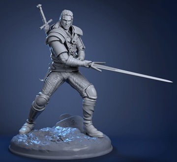 Figurka Wiedźmin Geralt Witcher RPG druk 3D 65 mm
