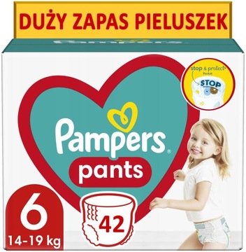 PAMPERS PANTS 6 PIELUCHOMAJTKI 42szt