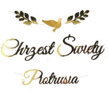 BANER GIRLANDA CHRZCINY dekoracje CHRZEST + IMIĘ