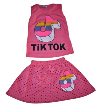 KOMPLET BLUZKA TOP SPÓDNICA R 122