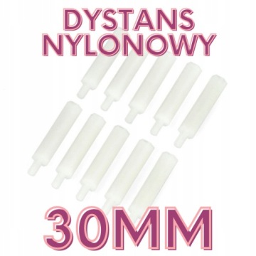 Nylonová distanční vložka 30 mm s závitem M3 – 10 Ks.