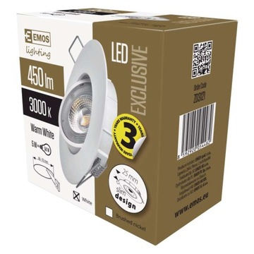 Эксклюзивный светодиодный светильник 5 Вт теплый белый, EMOS белый