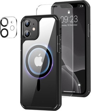 ETUI MAGSAFE CASE OCHRONNY DO IPHONE 11 CZARNA RAMKA + SZKŁO