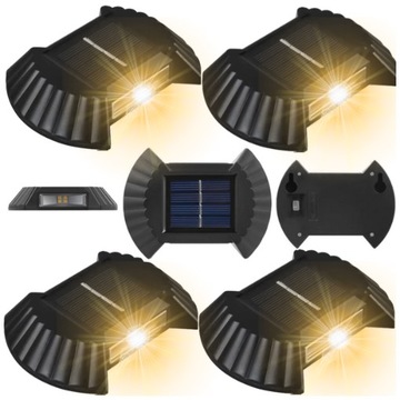 4 SZTUKI LAMPA SOLAR 2 LED SCIENNA + CZUJNIK KINKIET