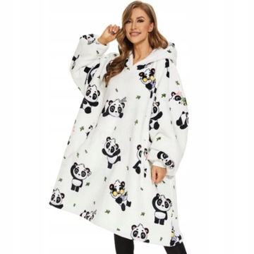 CIEPŁA BLUZA KOC OVERSIZE FUTRZAK 2W1 GRUBA XXL