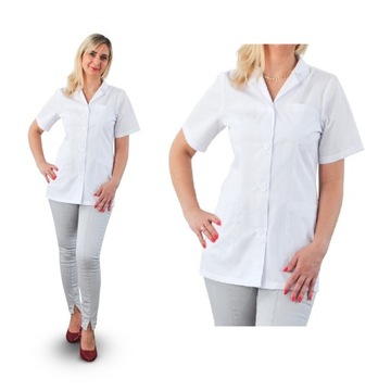 KLASYCZNY FARTUCH/ŻAKIET MEDYCZNY NA GUZIKI 2XL