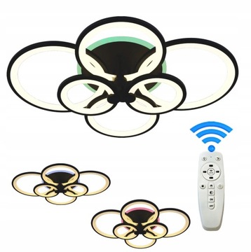 LAMPA SUFIT RING PLAFON okrąg żyrandol LED PILOT RGB KOLORY BARWY