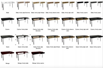 Toaletka, GLAMOUR 80x40 loft, różowe złote nogi