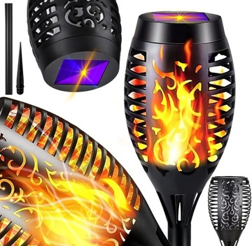 LAMPA SOLARNA LED POCHODNIA EFEKT PŁOMIEŃ OGIEŃ