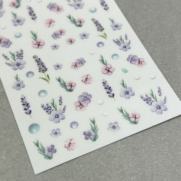 Naklejki Na Paznokcie Samoprzylepne Fioletowe Kwiaty Kolorowe Do Zdobień