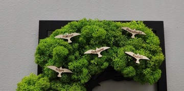 Дерево бонсай с мхом День бабушки и дедушки, гравюра с птицами, 40х26см