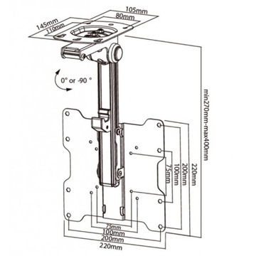 Универсальное потолочное/наклонное крепление для светодиодного телевизора (17–37 дюймов LCD-CM222)