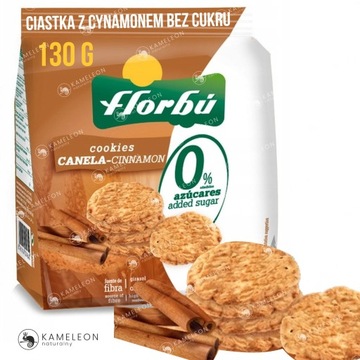 FLORBU Zdrowe Ciasteczka CIASTKA CYNAMONOWE Z CYNAMONEM 130g BEZ CUKRU