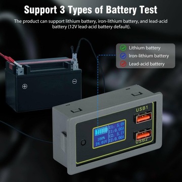12V 24V Podwójny USB Cyfrowy wyświetlacz