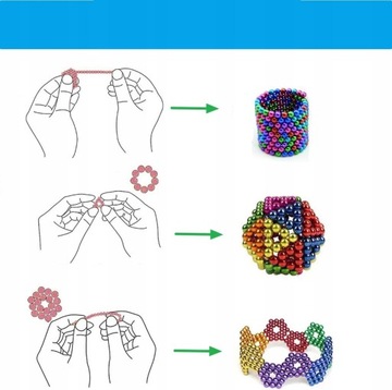 KOLOROWE KULKI MAGNETYCZNE 5MM 8-KOLORÓW NEOCUBE