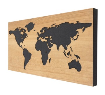 Dekorativní akustická obrazovka absorbující 50 x 100 cm 6 cm panel Mapa dub