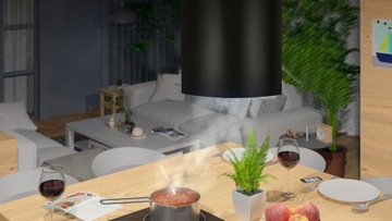 ОСТРОВНАЯ КУХОННАЯ ВЫТЯЖКА 35см ПОДВЕСНАЯ BERDSEN TUBE