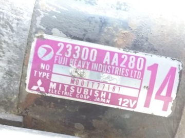 23300AA280 STARTÉR SUBARU IMPREZA SEDAN GC 1.6 I 66KW 1993