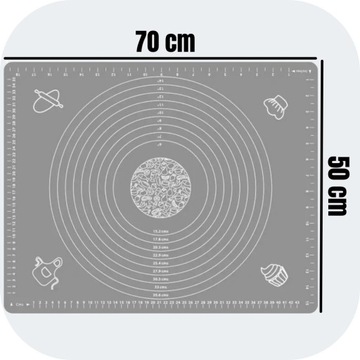 БОЛЬШОЙ СИЛИКОНОВЫЙ КОВРИК ДЛЯ ВЫПЕЧКИ С РАЗМЕРАМИ КУХОННАЯ ПОДКЛАДКА 70x50 XXL