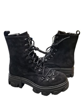 BOTKI CZARNE ZAMSZOWE TRAPERY SEASTAR R.41