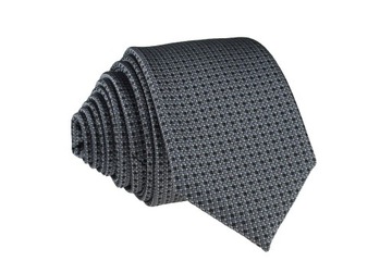 KRAWAT MĘSKI WĄSKI ŚLEDŹ 6 cm SZARY W KROPKI