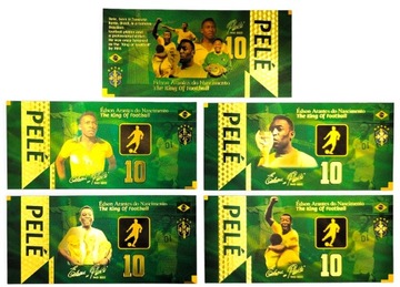 Набор коллекционных банкнот PELE BRAZIL, позолоченный, ПОДАРОК