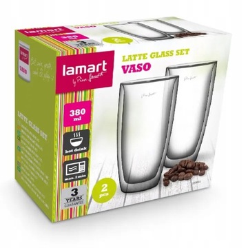 Szklanki Termiczne Kawa Herbata Lamart LT9011 2 sztuki 380 ml