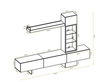 MEBLOŚCIANKA ROSE + LED