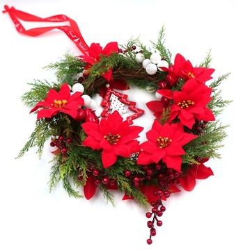 DEKORACJA OKIENNA WIANEK ŚWIĄTECZNY DWUSTRONNY LED ŚREDNICA 38cm WM-071