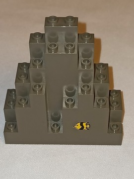 Lego 6083pb11 Panel Skała 3x8x7 C.Szary Old