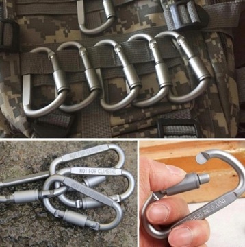 Карабин 80 мм алюминиевый навинчивающийся черный тип D