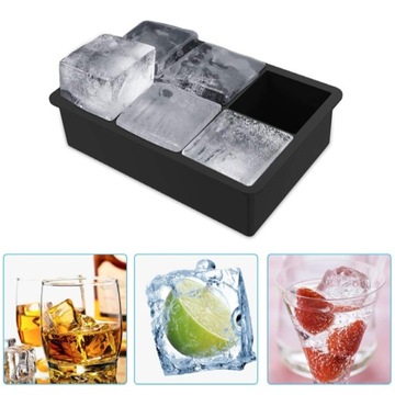 СИЛИКОНОВАЯ ФОРМА ДЛЯ ЛЬДА XL БОЛЬШИЕ КУБЫ СИЛИКОНОВАЯ ФОРМА С КРЫШКОЙ