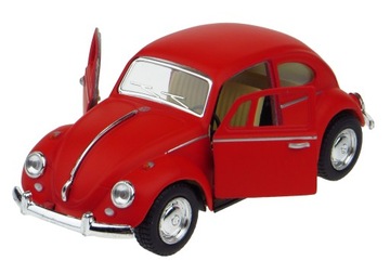 VOLKSWAGEN BEETLE GARBUS MODEL KINSMART 1:32 CZERW